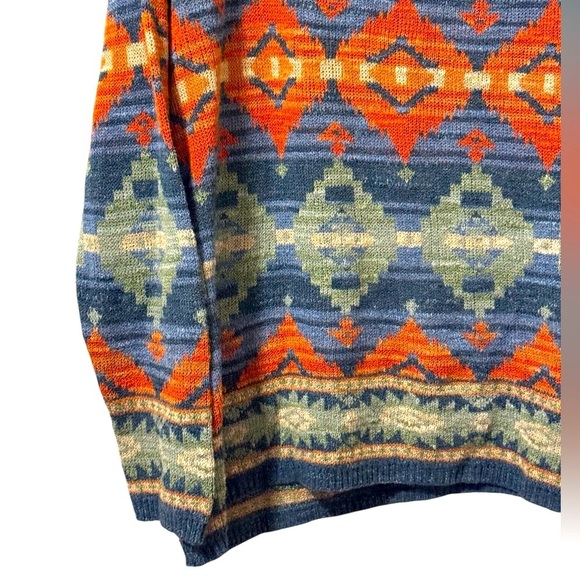 Denim & Supply Ralph Lauren Southwest Aztec Knit Sweater Sz M Boho Western - Picture 6 of 8